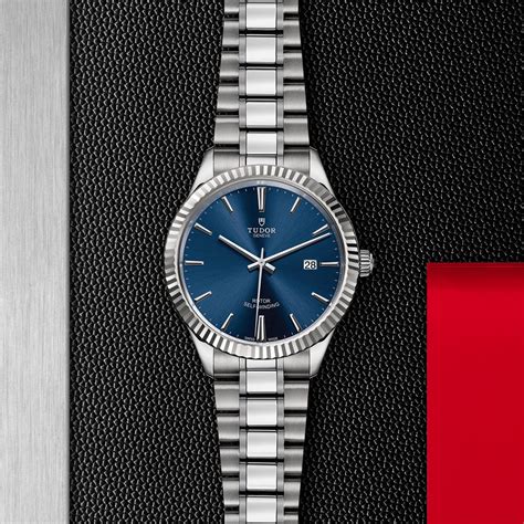 tudor style 38 mm blue dial 12710 t|Hands.